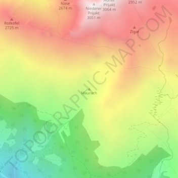 Maurach topographic map, elevation, terrain