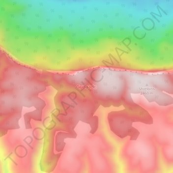 Gudaado topographic map, elevation, terrain