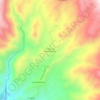 Campos de Ahumada Bajo topographic map, elevation, terrain