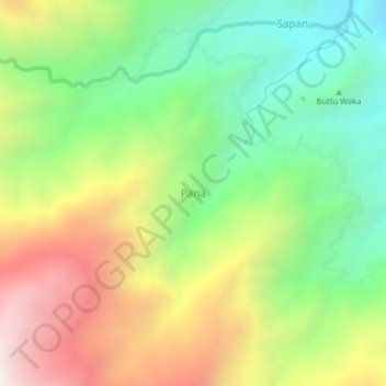 Pana topographic map, elevation, terrain