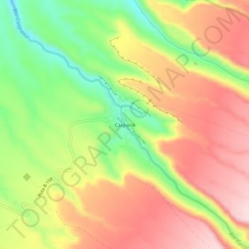 Caspana topographic map, elevation, terrain