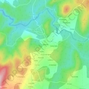 O Carreiro topographic map, elevation, terrain