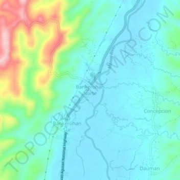 Bankerohan Norte topographic map, elevation, terrain