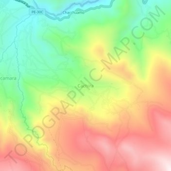 Cachira topographic map, elevation, terrain