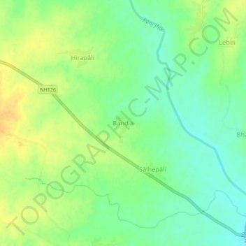 Bandala topographic map, elevation, terrain