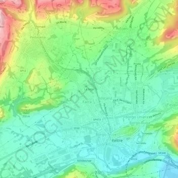 La Sega topographic map, elevation, terrain