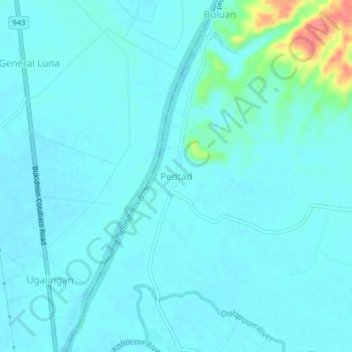 Pedtad topographic map, elevation, terrain