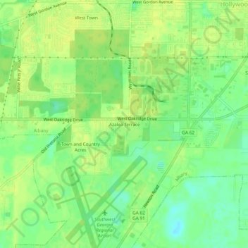 Azalea Terrace topographic map, elevation, terrain