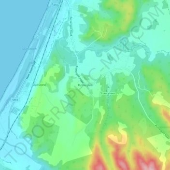 Rutherglen topographic map, elevation, terrain