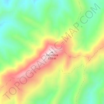 Benmore topographic map, elevation, terrain