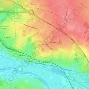 Les Mabilats topographic map, elevation, terrain