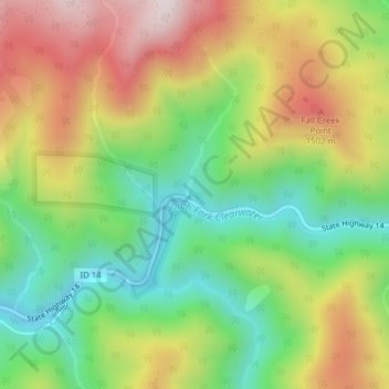 Golden topographic map, elevation, terrain