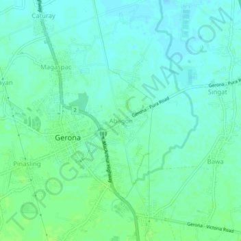 Abagon topographic map, elevation, terrain
