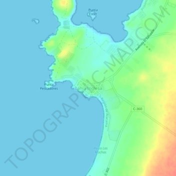 Bahía Inglesa topographic map, elevation, terrain