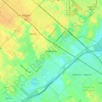 Bella Vista topographic map, elevation, terrain