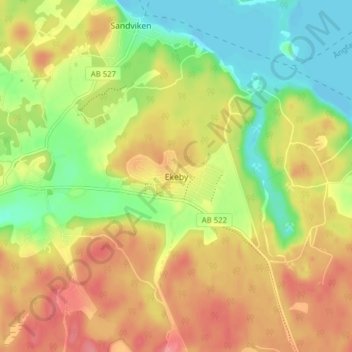 Ekeby topographic map, elevation, terrain