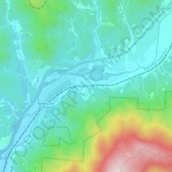 North Cove topographic map, elevation, terrain