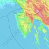 Istarska županija topographic map, elevation, terrain