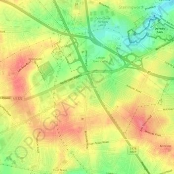 Wescosville topographic map, elevation, terrain