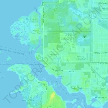 Anclote topographic map, elevation, terrain