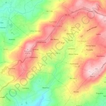 Santa Cristina topographic map, elevation, terrain