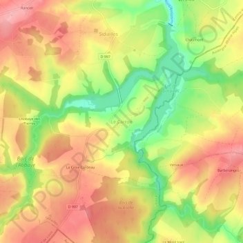 Le Carroir topographic map, elevation, terrain