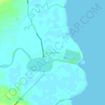 Matahimik topographic map, elevation, terrain