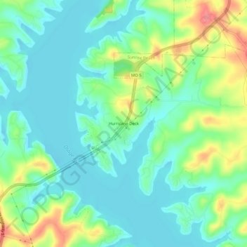Hurricane Deck topographic map, elevation, terrain