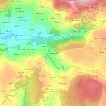 Abercovo topographic map, elevation, terrain