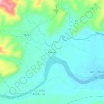 Shandia topographic map, elevation, terrain