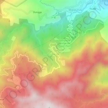 Puhagan topographic map, elevation, terrain