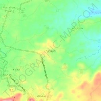 Kakawit topographic map, elevation, terrain