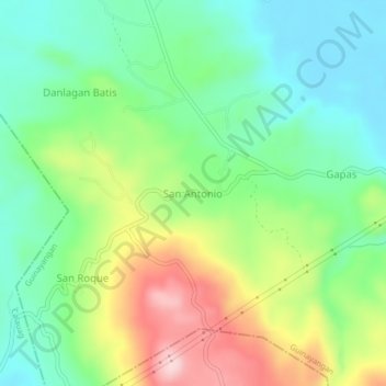 San Antonio topographic map, elevation, terrain