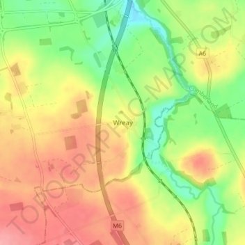 Wreay topographic map, elevation, terrain
