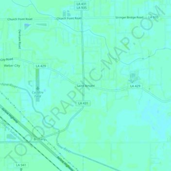 Saint Amant topographic map, elevation, terrain