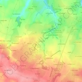 Le Coudreau topographic map, elevation, terrain