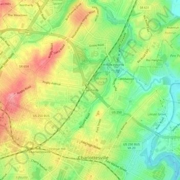 Greenfields topographic map, elevation, terrain
