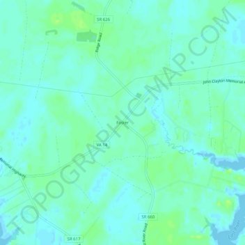 Foster topographic map, elevation, terrain
