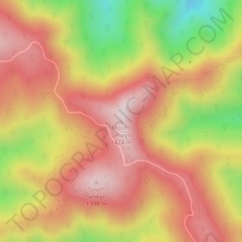 Mount Selwyn topographic map, elevation, terrain