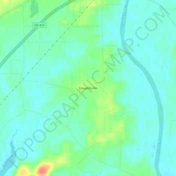 Edwardsville topographic map, elevation, terrain