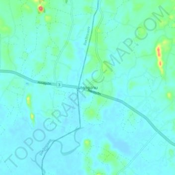 Na Yai Am topographic map, elevation, terrain