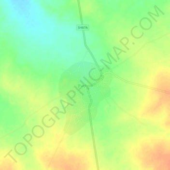 Jhajhoo topographic map, elevation, terrain
