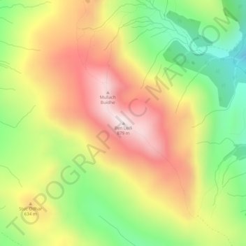 Ben Ledi topographic map, elevation, terrain