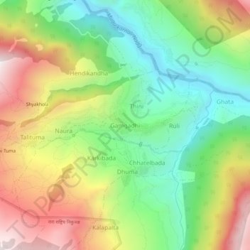 Gamgadhi topographic map, elevation, terrain