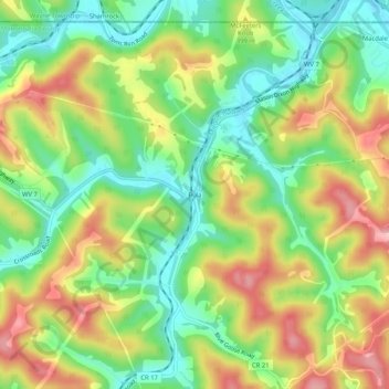 Bula topographic map, elevation, terrain