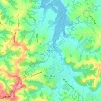 Whitford topographic map, elevation, terrain