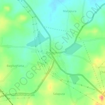 Banavara topographic map, elevation, terrain