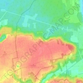 Puiselet topographic map, elevation, terrain