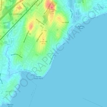 West Shore topographic map, elevation, terrain