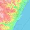 eThekwini Metropolitan Municipality topographic map, elevation, terrain
